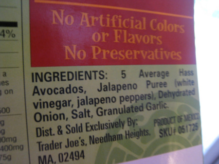 Guac ingredients