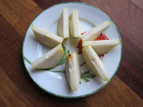 Sliced pear in the shape of a star 1